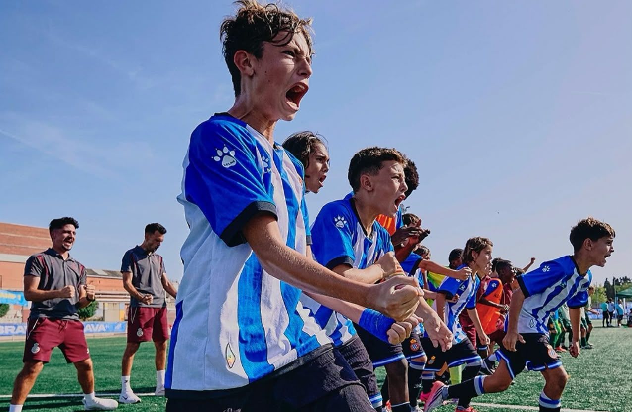 Jugadores del Espanyol celebrando un gol